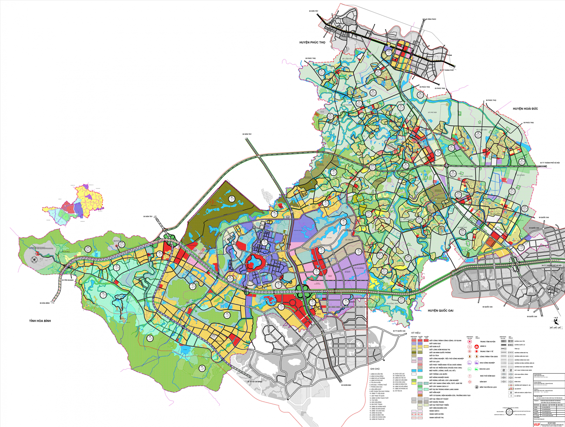 Bản đồ quy hoạch chi tiết huyện Thạch Thất