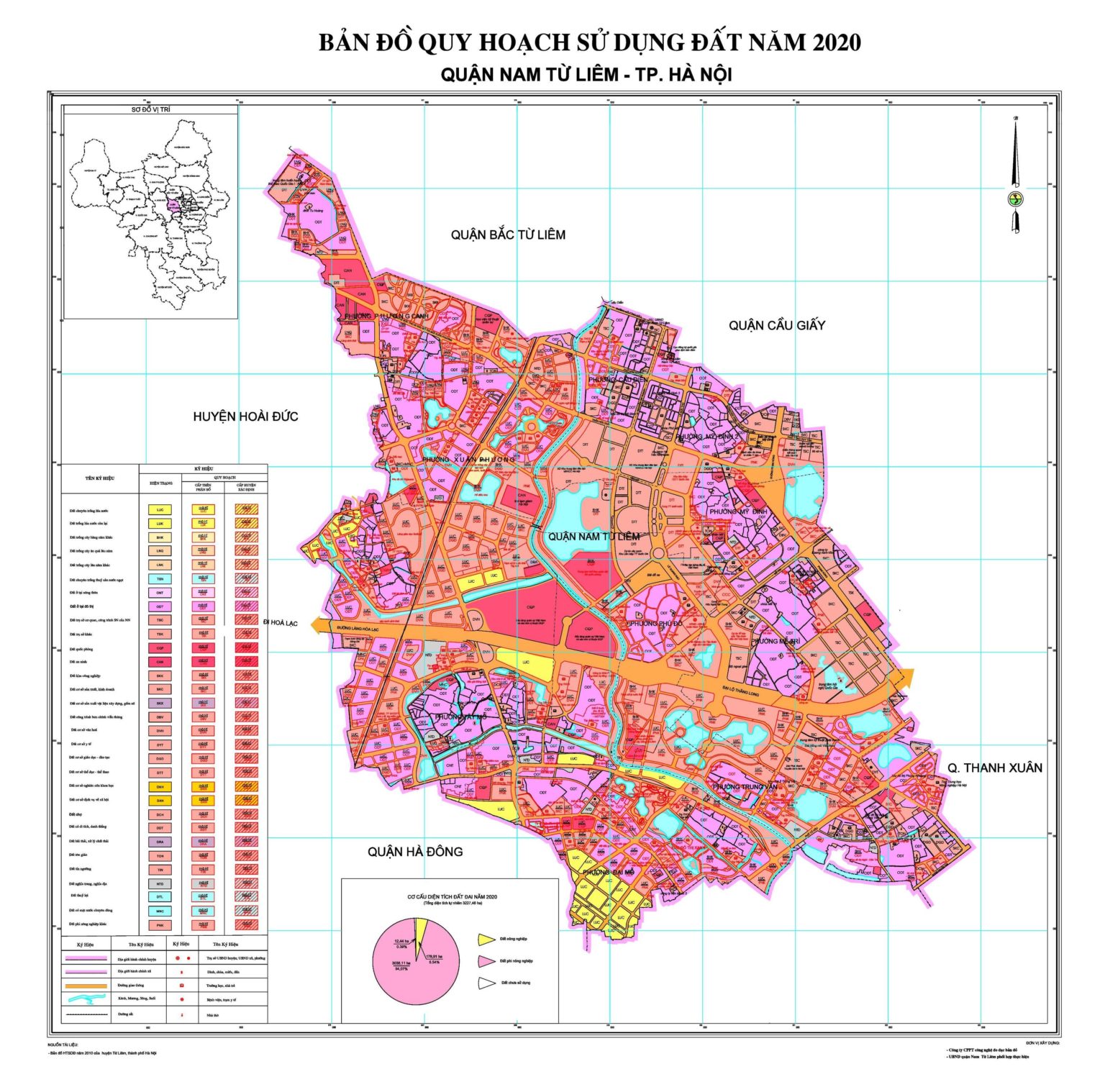 Bản đồ quy hoạch chi tiết quận Nam Từ Liêm Hà Nội